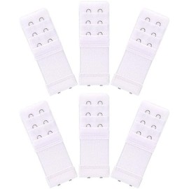 Tangseajiao 6Pcs White Elastic Bra Extenders 2/3/4 Hook 3 Row Soft and Comfortable Bra Strap Extender Bra Band Extender for Women Lady Accessories