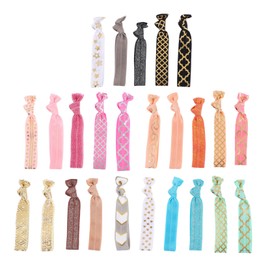Gatuida 25pcs Elastic Hair Ties for Women No Crease Ponytail Holders with Stylish Patterns Comfortable Hair Accessories for Everyday Use and Play