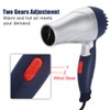 Lightweight Foldable Mini Hair Dryer Portable Adjustable Blow Dryer Silver