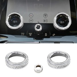 MICROCK Bling Accessories for Range Rover Evoque 2020-2022 and Velar 2018 2019 2020 2021 2022 Air Conditioner Switch knob Cover Rhinestone Crystal, 3pcs