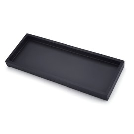 Zexzen Bathroom Vanity Tray Matte Black, Resin Bathroom Accessory Vanity Tray Rectangle Toilet Tray Kitchen Counter Tray Countertop Organizer for Jewelry, Perfume, Candles
