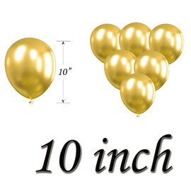 10 inch Metallic Balloons Chrome Gold Balloons Colorful Party Balloons For Birthday Wedding Baby Shower Gold Party Decoration Supplies 50 Pieces