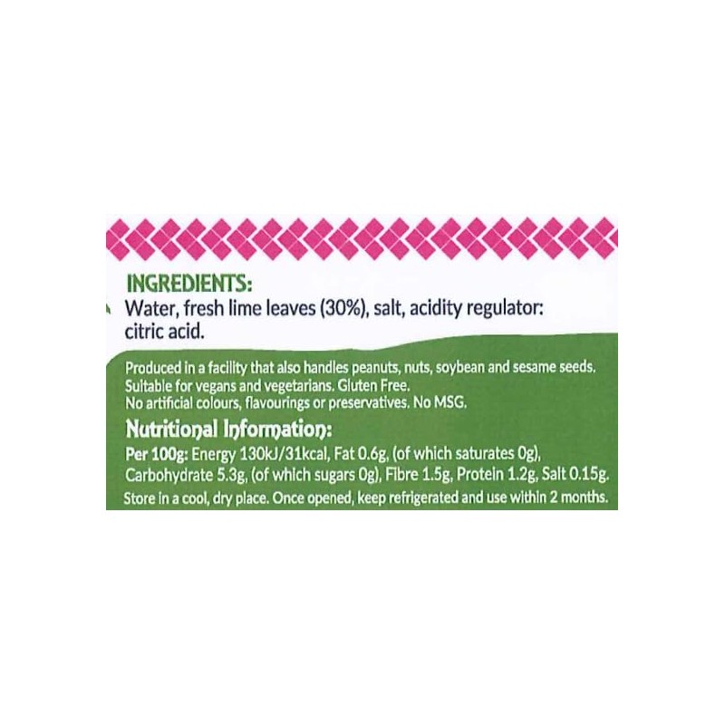 Thai Taste Thai Makrut Lime Leaves 114g - Pack of