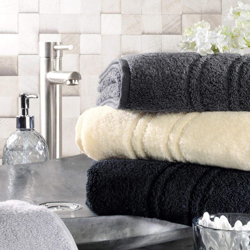 Cashmere Terry Bath Towel 75 x 140 cm Plain Chrome