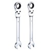 HARFINGTON 2pcs Flex-Head Ratcheting Wrench 18/19mm 180° Rotating Head Metric