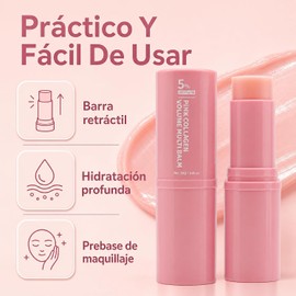 2Pzs Pink Collagen Volume Multi Balm Stick,Barra Hidratante Con Colágeno