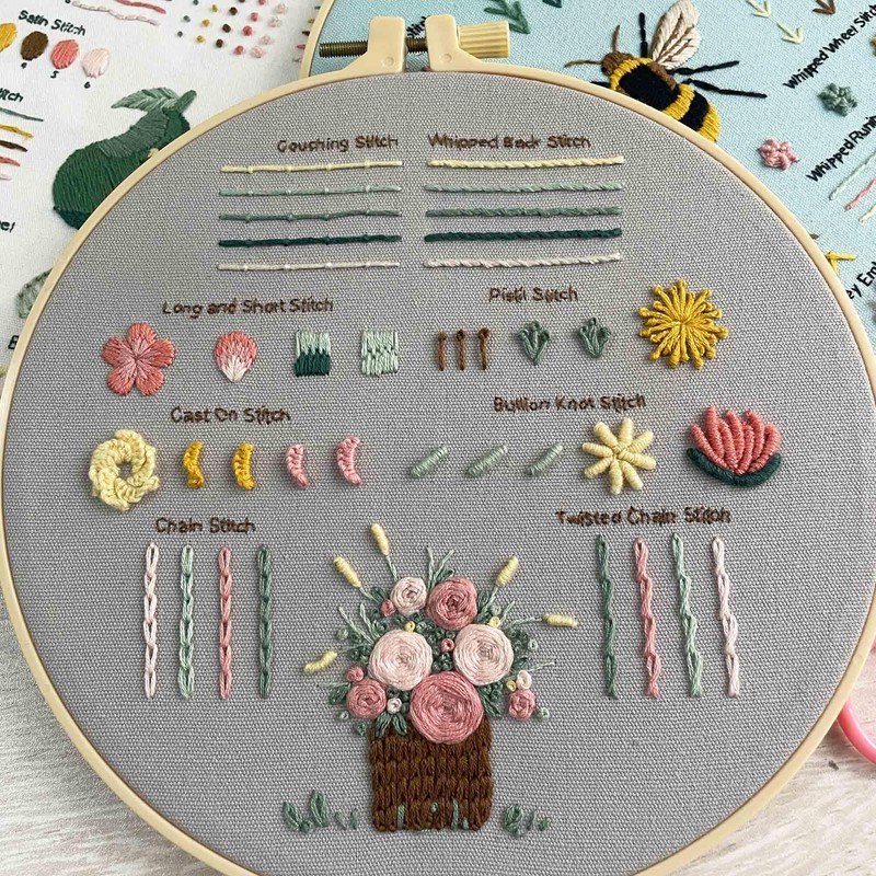 Myfelicity 3 Embroidery kit for Beginners, Embroidery Starter Kits to