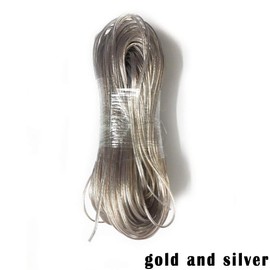 22 24 26 30 awg Copper Wire Copper Core 2P Transparent Parallel Wire 15ft Lighting Gold Silver Crystal LED Wire Chandelier Speaker kabels (26 awg 30ft, Gold Silver)