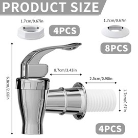 HAYGEM Set of 4 PP Material Tap Replacement Part, Non-Toxic and Odourless, Press Outlet Tap, Plastic Replacement Tap, Suitable for Drink Dispenser, for Wine Bottles, Drinks Bottles, Buckets