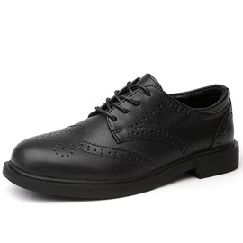 Women's Classic Oxfords - Elegant Lace Up Business Formal Wingtip Brogue Dress ShoesBlack US 8