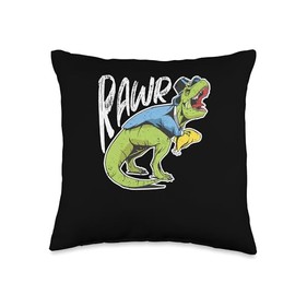 Pilgrim Costume Turkey Meat Thanksgiving Shirt Dinosaur Rawr Thanksgiving Day Turkey Saurus T Rex Pilgrim Throw Pillow, 16x16, Multicolor