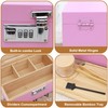 Yuehuam Large Bamboo Box with Combination Lock, Decorative Locking Box