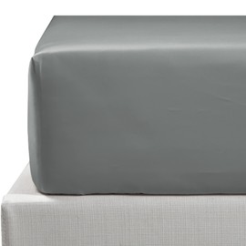 NTBAY 500 Thread Count 100% Egyptian Cotton Single Fitted Sheet, Super Soft Cozy and Breathable Deep 12" / 30cm Fitted Bed Sheet, Dark Grey