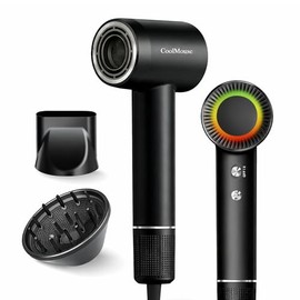 Bluelander Secadora de Cabello 1500W con Tecnología Iónica y Multiplicadora de Aire, 2 Velocidades y 4 Ajustes de Calor, Incluye Difusor y Boquilla, Ligera, Para Casa, Viaje o Salón (Negro)