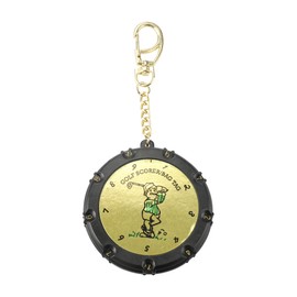 QHALEN Golf Score Counter 18 Holes Golf Score Stroke Shot Counter Keeper Round Scoring Tag with Clip Keychain (Gold)