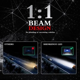 SHENKENUO For Chevy Cruze 2011-2015 LED Headlights High Low Beam Fog Light Combo 4x Bulbs