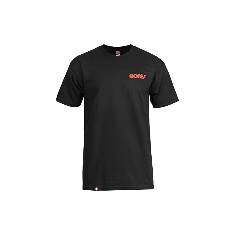 Bones Bearings Swiss Text Black T-Shirt, Medium
