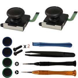 3D Analogue Joystick, Timorn Joystick Replacement Parts Thumb Stick Repair Kit for Switch Joycon Controller with Screwdriver Tweezers Pry Tools and Thumbstick Caps