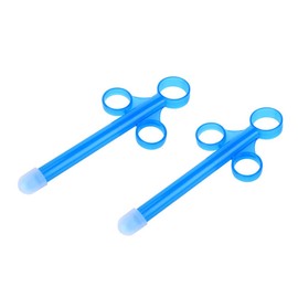 Hsthe Sea Pack of 2 Lubrication Hose Syringe, Lubricant Applicator, Reusable Lubrication Hose Syringe with Traction Loop and Finger Grip for Injection of Lubricant Applicator (Blue)