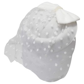 Ro Rox Grace Fascinator Hat Bow Net Vintage Weddings Tea Party Church Headband, White, One Size
