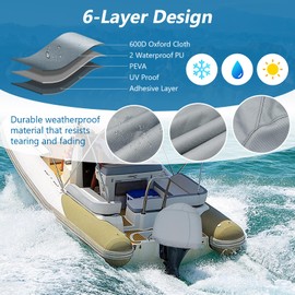 Outboard Motor Cover for Yamaha 4.2L F225 / F250 / F300 4.2L V6 Offshore Outboard Motor Cover, Waterproof Heavy Duty 600D Oxford with Cotton Lining Fade Resistant Boat Engine Hood Cowling Cover