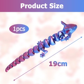 3D Printed Axolotl Toy 19cm,Axolotl Fidget Toy,Relieve Anxiety,Animals Mini Axolotl Toy,for Office Home Birthday Decoration Collectible Gifts(Blue-Purple)