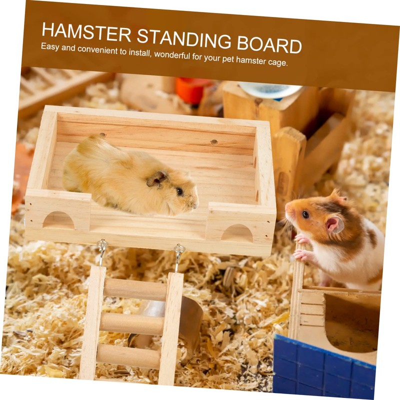 SUPVOX Hamster Climbing Ladder and Standing Platform Natural Design for