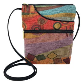 Danny K. Women's Tapestry Bella Purse Crossbody Handbag, Adjustable Cord, Handmade in USA (Wild Mango)