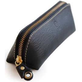 PORCO ROSSO sokunou Leather Pencil Case, Name Engraving, Pencil Case, Genuine Leather, Tochigi Leather, Adult, Made in Japan, Large Capacity, Simple Brand, Polcolosso, Triangle, Men's, Women's,