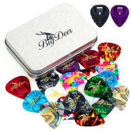 BigDeer BigDeer 30 pack Celluloid Guitar Picks includes Thin,Medium, Heavy & Extra Heavy Picks Plectrums for Acoustic Guitar,Ukulele,Bass Wrapped in tin box