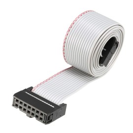 sourcing map IDC 14 Pin Flat Ribbon Wire Grey Flexible Jumper Cable 66 cm 2.54 mm Pitch de