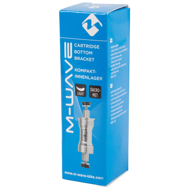 M Wave bottom bracket JIS 122.5 x 27.5 mm silver