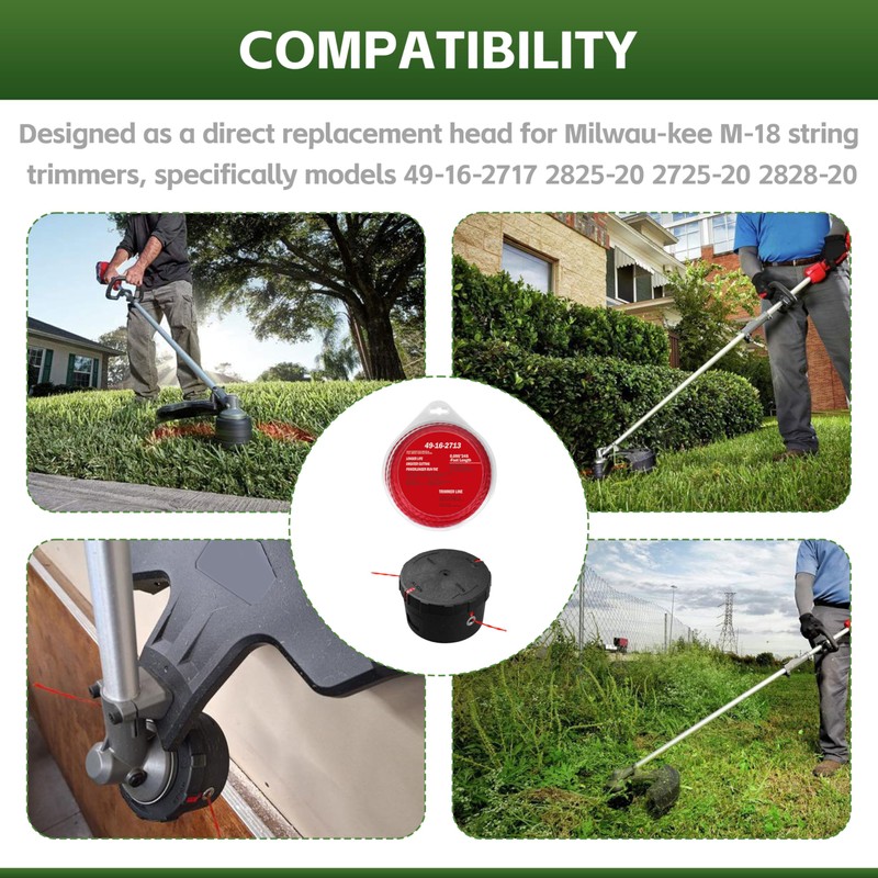 TOKDOOT 49-16-2714Weed Eater Head with Trimmer Line for Milwau-kee Trimmer