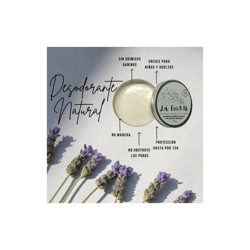 Kit Duo Desodorante Natural Hombre Mujer Niños Lafoi3.16 12h