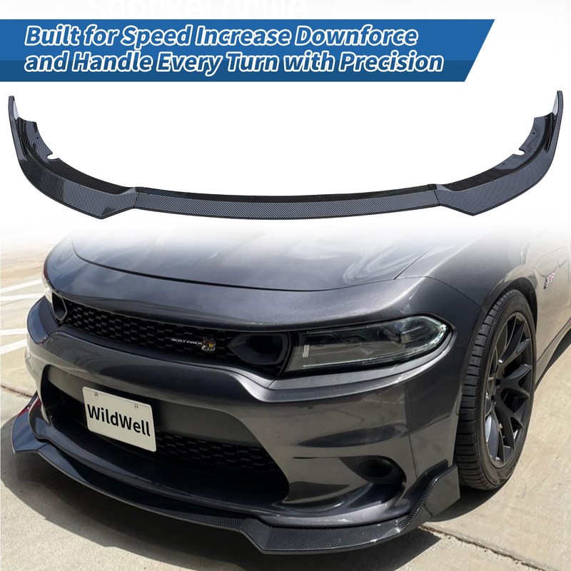 WildWell Front Bumper Lip Splitter Compatible with 2015-2024 Dodge Charger
