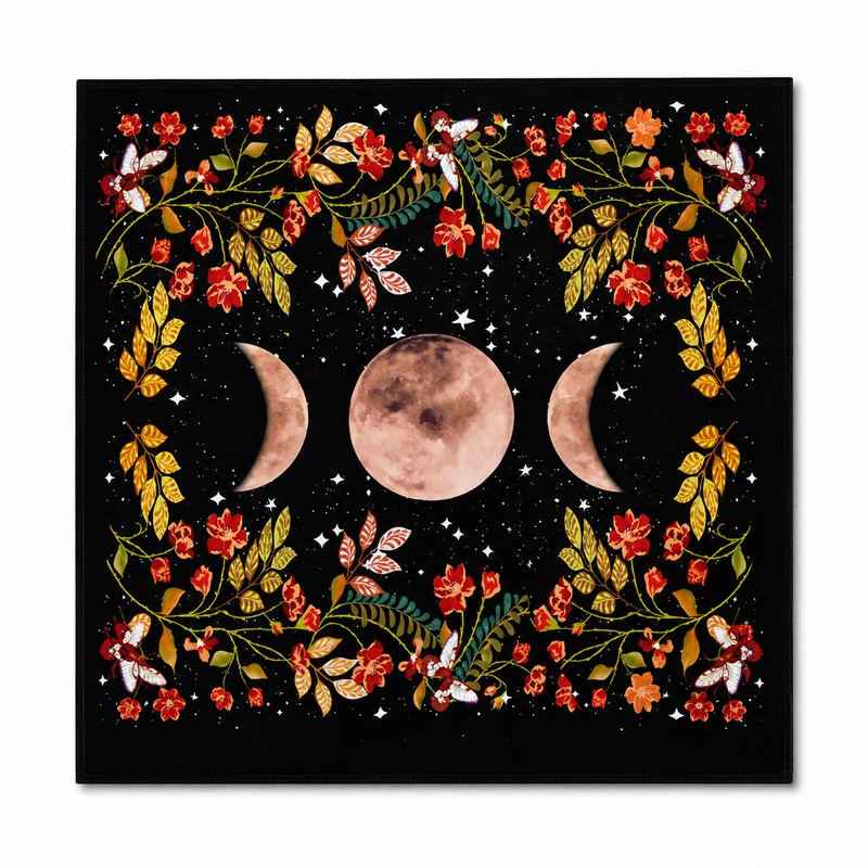 Moonflower Tarot Card Table Cloth for Readings – Decorative Altar