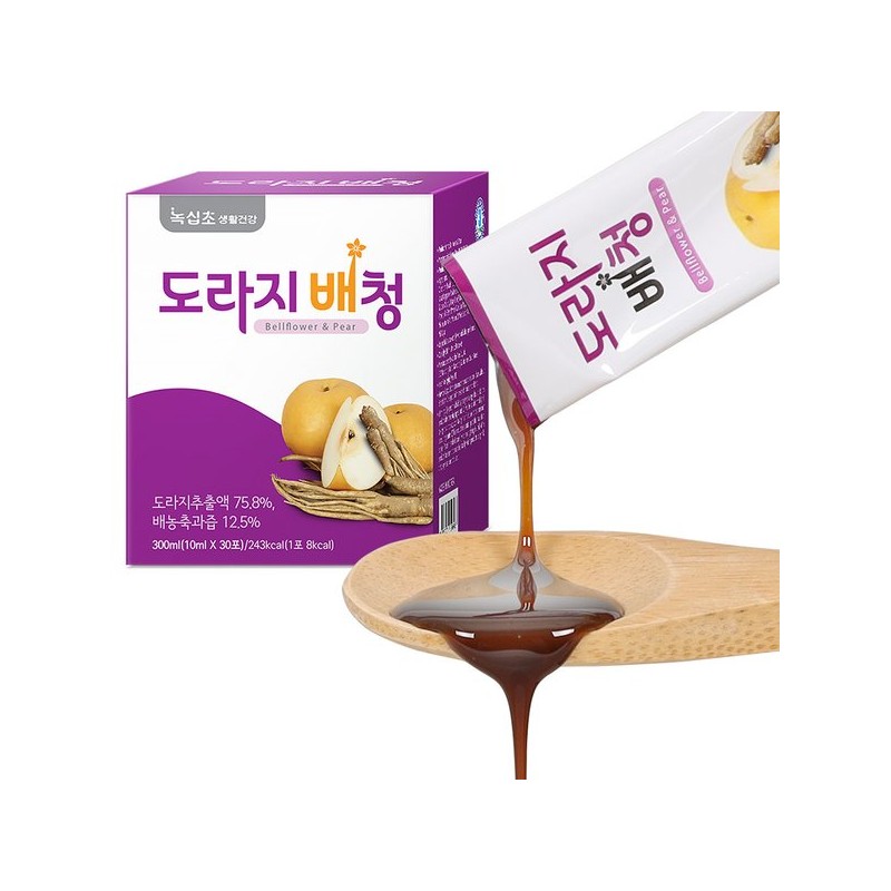 Nokshipcho 녹십초 도라지배 청 스틱 30포x1박스(30포) 국내산 100% 도라지,배 사용