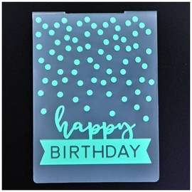 DDOUJOY Happy Birthday Background Plastic Embossing Folders for Card Making Scrapbooking and Other Paper Crafts 2101023