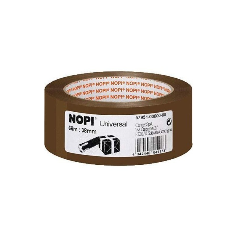 Nopi Universal Rolls of Brown/Buff Packing Tape, 66 m x