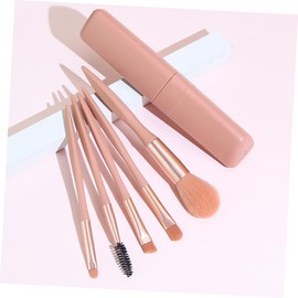 minkissy 5pcs Set Makeup Brush Set Cosmetic Powder Small Brushes Kit Foundation Brush Blending Brush Eyebrows Brush Plastic Pink