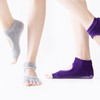 Women's Toeless Non-slip Yoga Pilates Socks Lavender 2ea