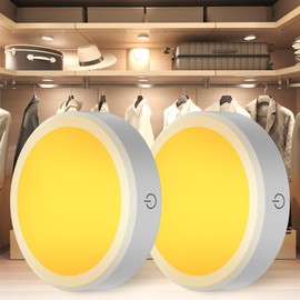 Rechargeable Puck Lights with Remote Control,LED Under Cabinet with Full-Screen,3 Color Temperatures Stick On Lights Wireless,Timing Function Tap Lights for Kitchen,Cabinet,Counter,Closet,Shelf,2 Pack