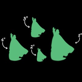 Star Inspired Movie Character Space Vader Glow in The Dark Sticker Decal for Phone Tablet Laptop Car Truck Window | 5" Sticker | Green