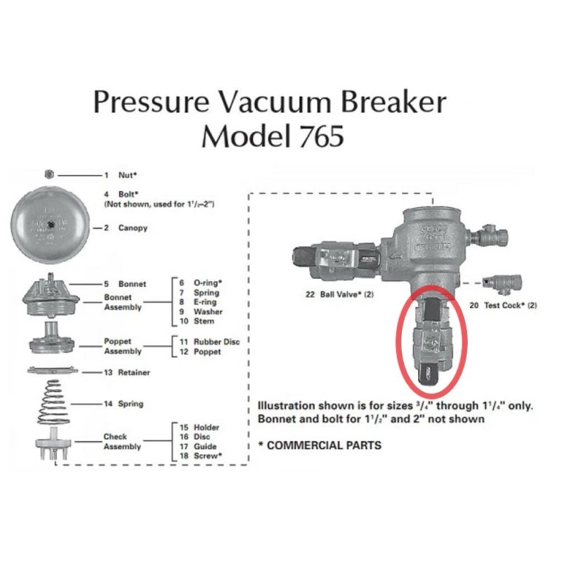 Febco 765-1 1" Ball Valve Non Tapped Full Port -