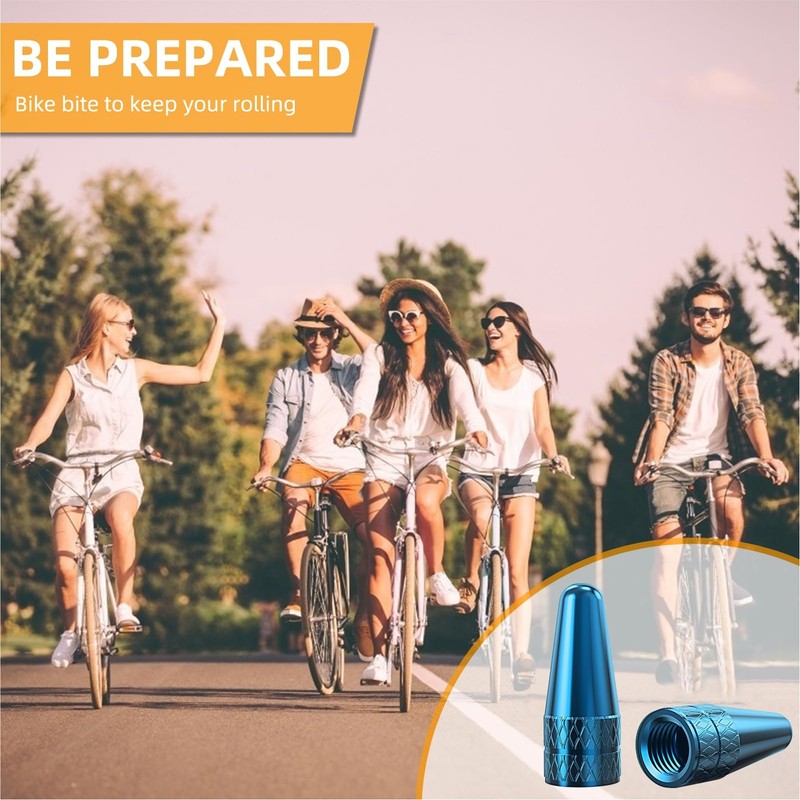 HZJD Bike Presta Valve Caps, Sky-Blue(2 Pack)