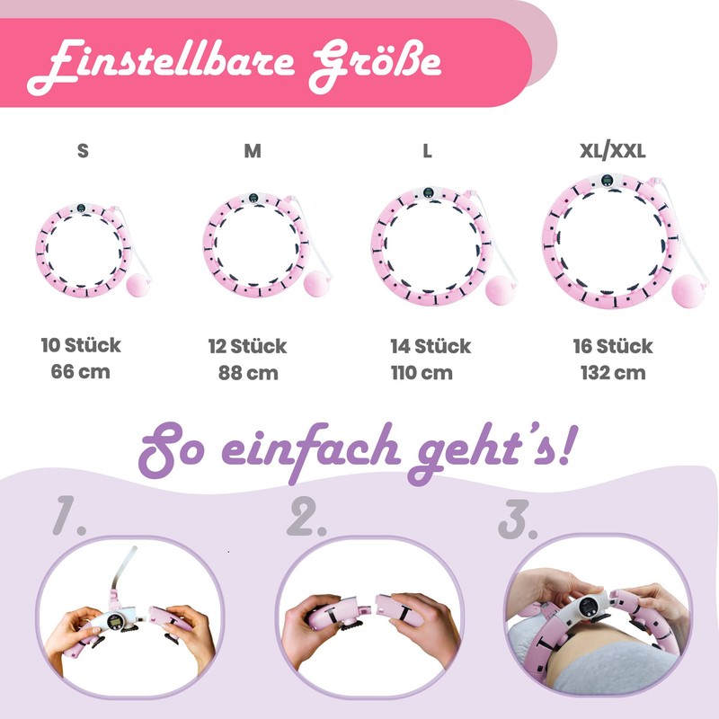 WELHERO Smart Hula Hoop 2 Ersatzteile (Rosa)