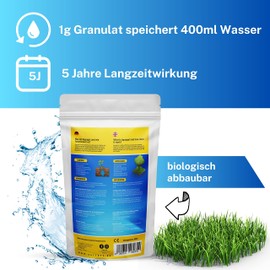 Greenyp Aquagel I Long-Term Water Storage Granules for Plants, Trees and Lawns Against Drought and Drought I 60 g for 40 L Potting Soil or 3 m² I Store 400 Times of Water I Super Absorber