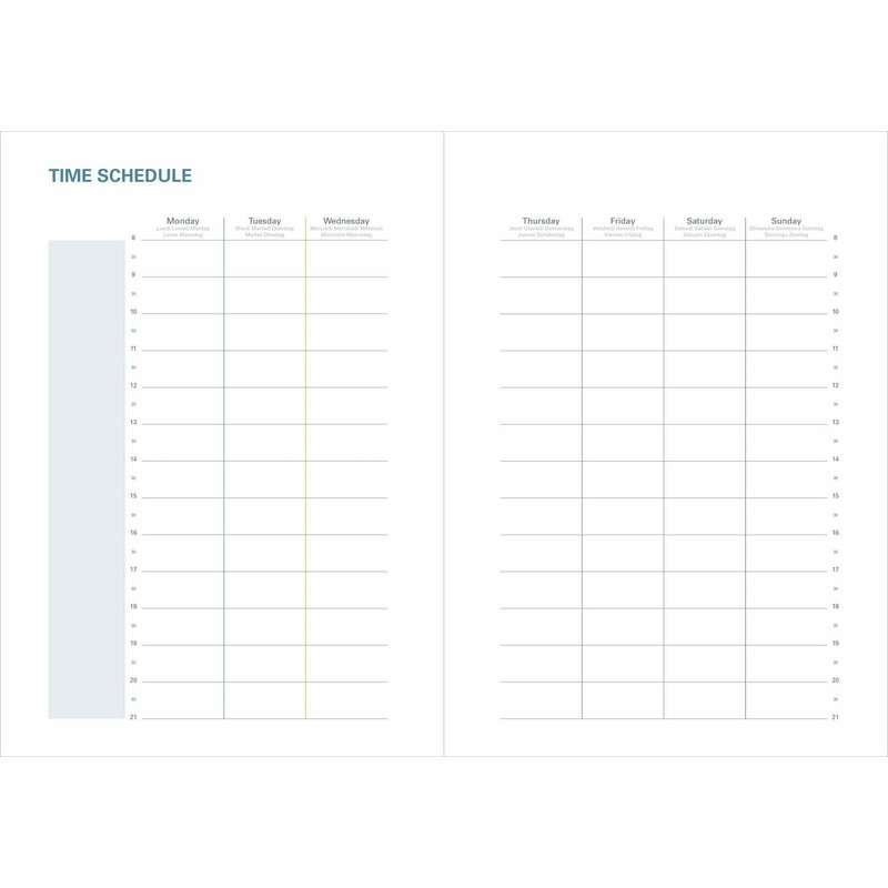 PlanWeek Pastel Blue 2025: Desk Format Calendar