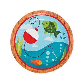 Little Fisherman Dinner Party Plates - Set of 8 - Birthday Party Supplies
