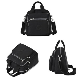 Estwell Women's Shoulder Bag Backpack Girls Small Handbag Waterproof Nylon Messenger Bag Multi Pockets 3 in 1 Shoulder Bag/Backpack/Cross-Body Bag